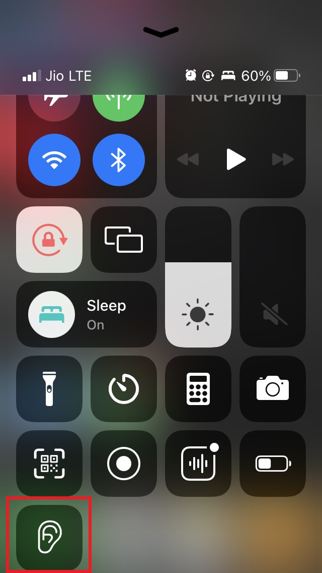 background sounds control center shortcut