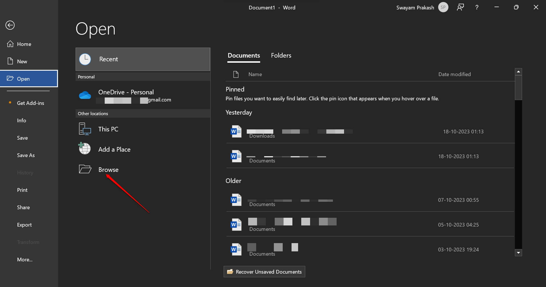 How to Fix ‘This Image Cannot Currently Be Displayed’ Error in Microsoft Word? 16 browse for MS Word file