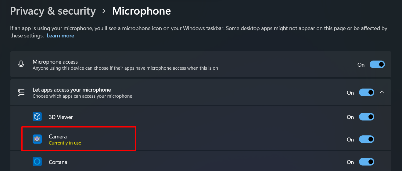 How to Check Which App is Using Camera/Location/Microphone in Windows 11? 6 camera currently in use windows 11