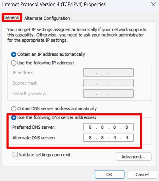 How to Fix WSClient.dll Missing Error on Startup in Windows 11? 19 change DNS to Google DNS