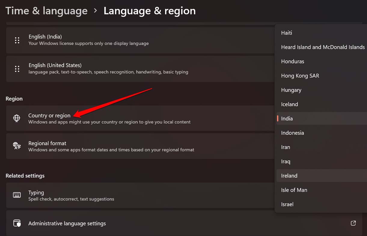 How to Fix Xbox App Not Launching on Windows 11? 13 change country or region on Windows 11