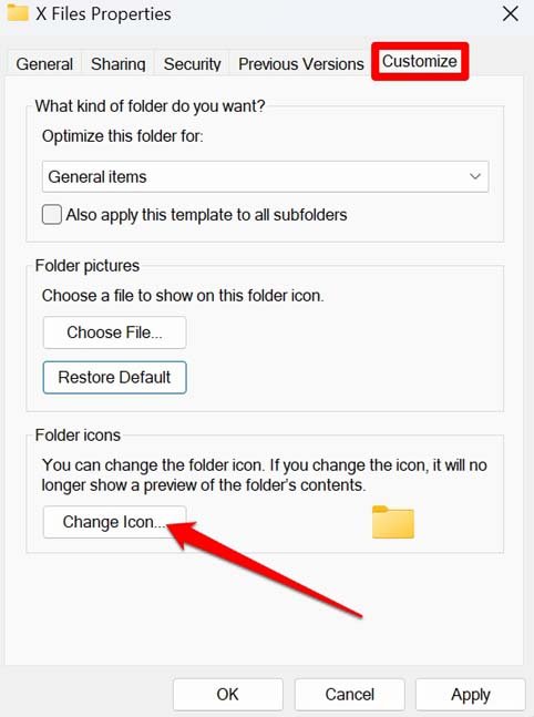 change folder icon