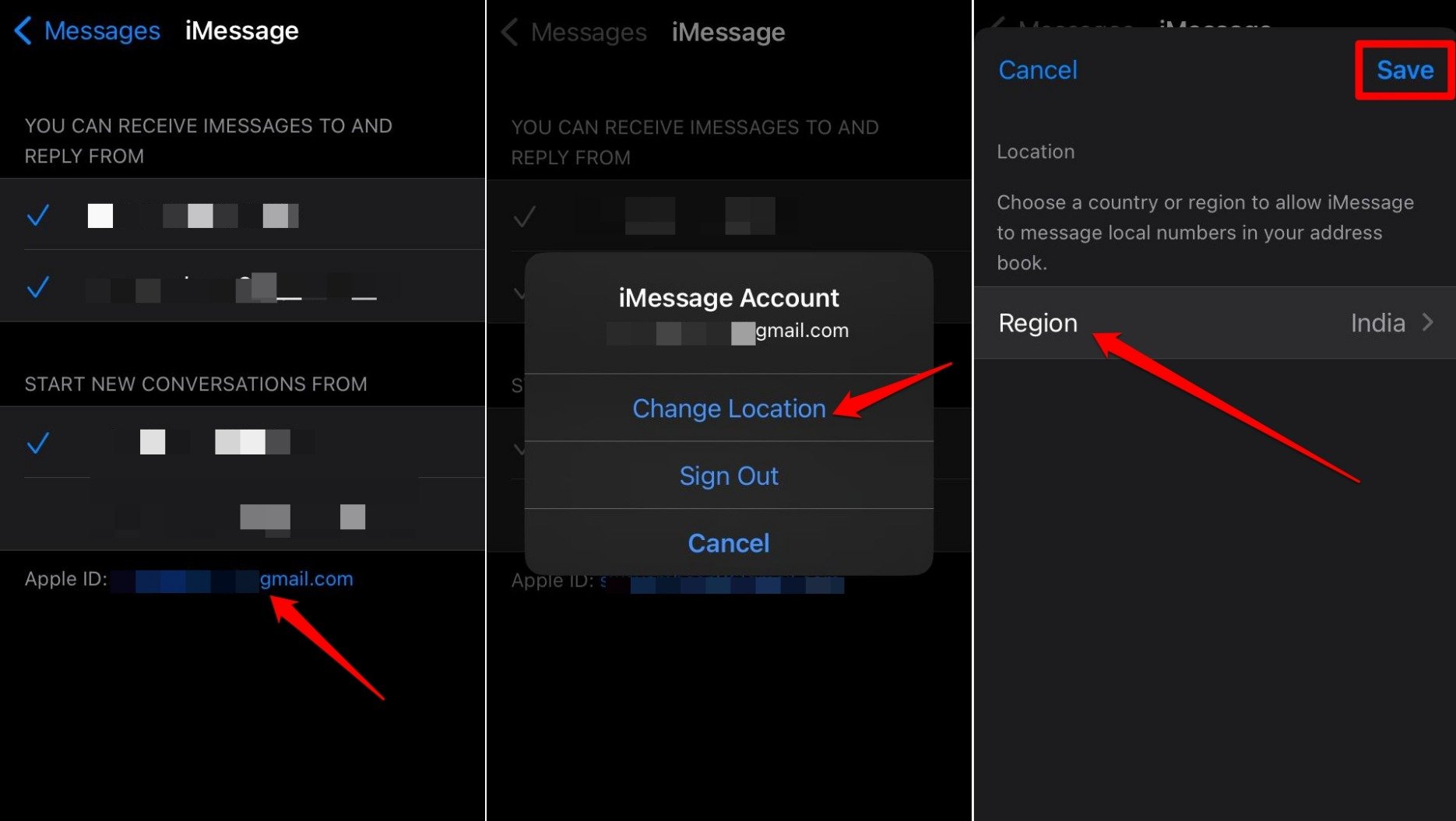 How to Fix if iMessage is Signing You Out on iPhone 9 change location in iMessage