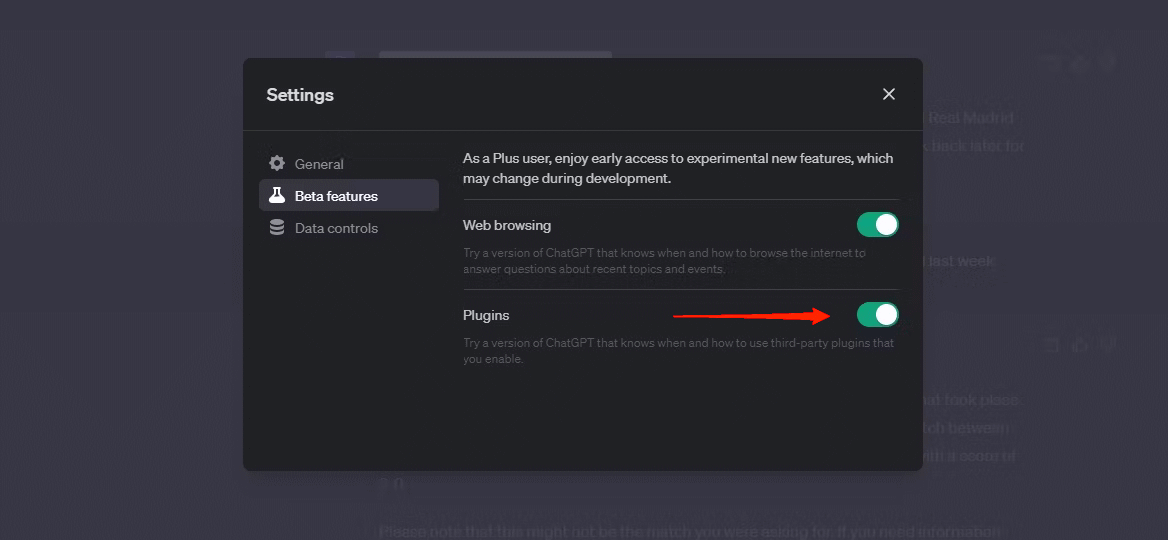 How to Install and Use ChatGPT Plugins? 3 Turn on ChatGPT Plugins