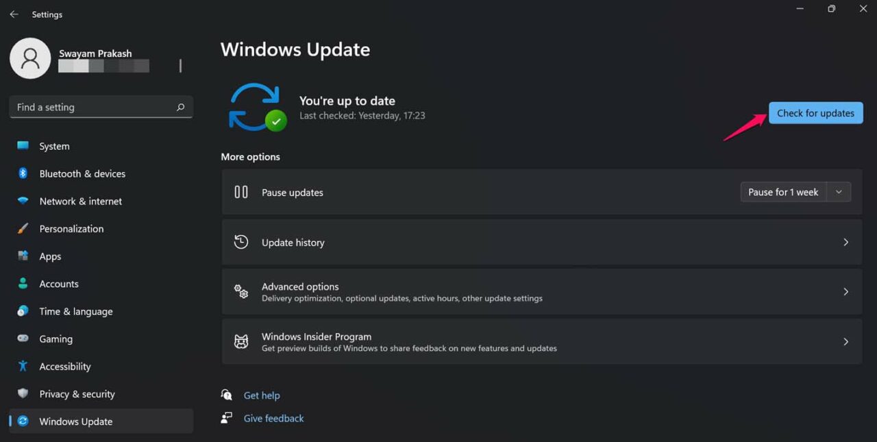 How to Fix WiFi Option Missing on Windows 11? 3 check for updates