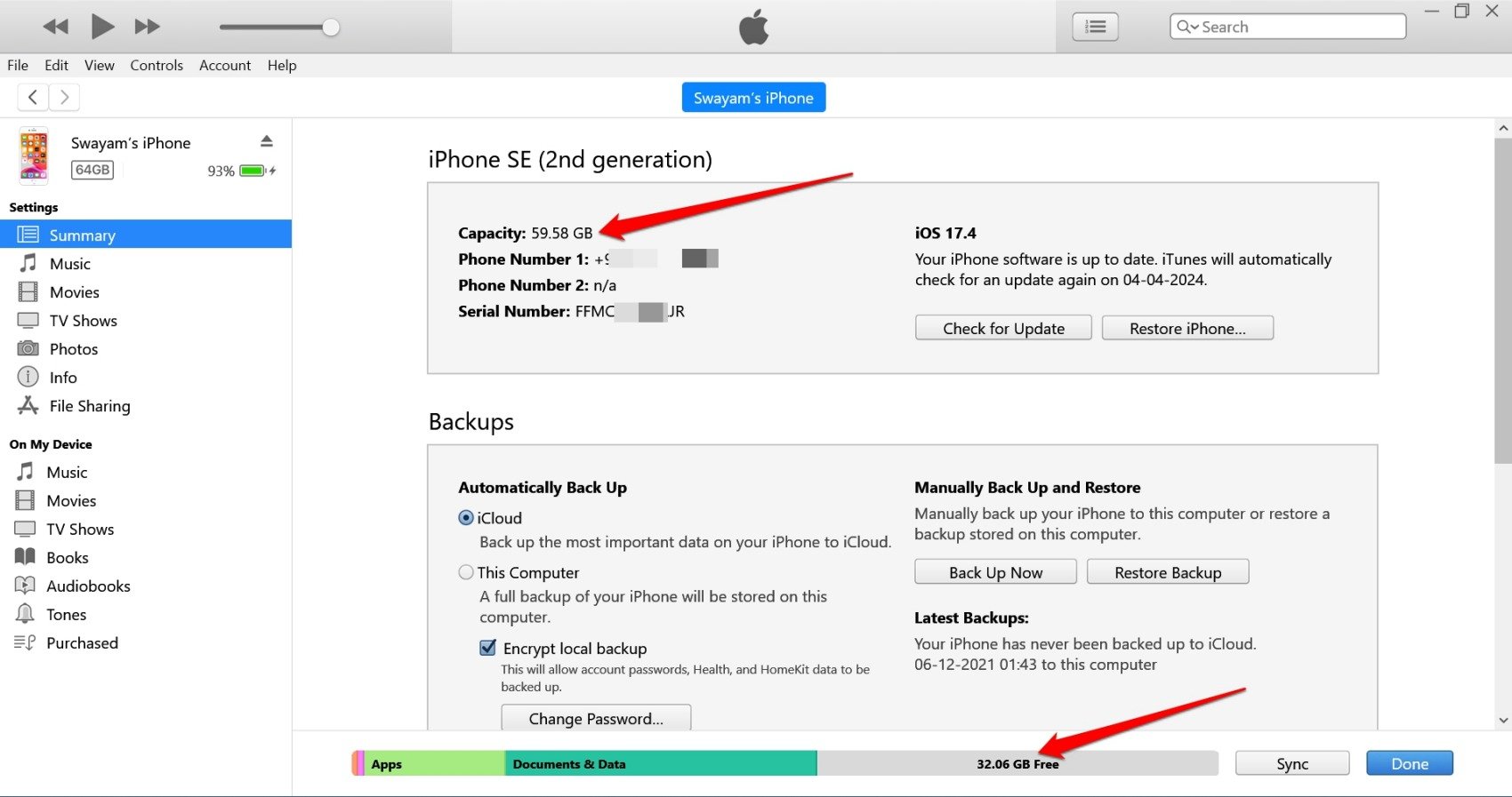 Top 7 Ways to Fix Storage is Not Loading/Showing on iPhone 11 check iPhone storage using iTunes