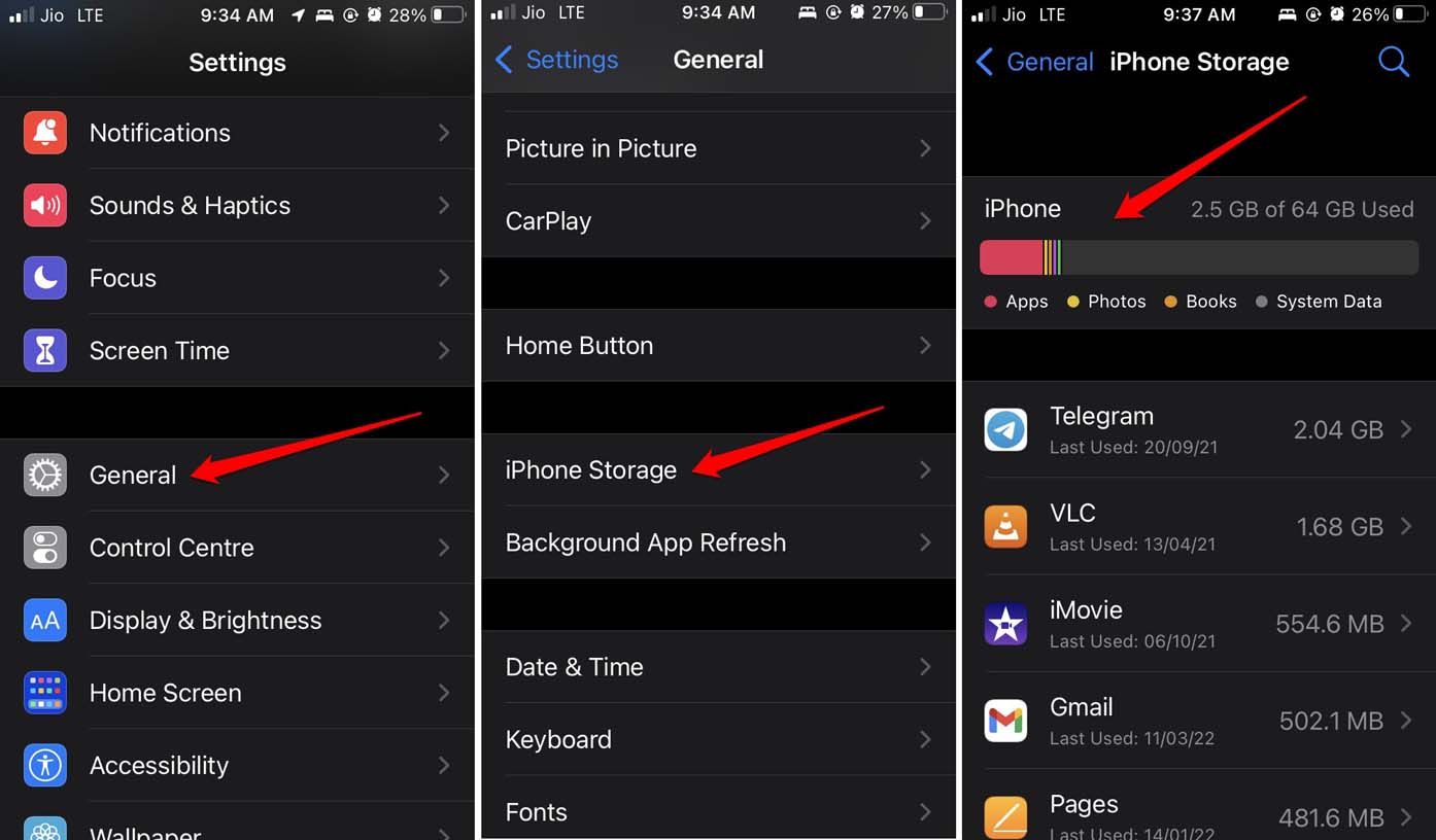 How to Fix WhatsApp Unable to Send Pictures on iPhone? 6 check iPhone storage