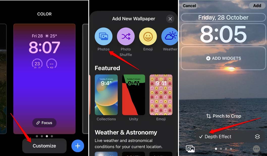 How to Fix Depth Effect Wallpaper Not Working on iPhone? 3 check if the iPhone wallpaper supports depth effect