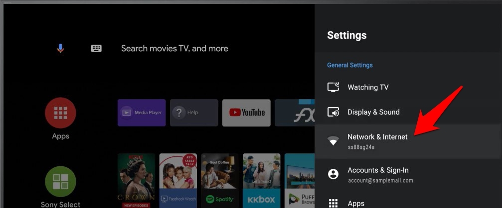 check wifi network on android tv