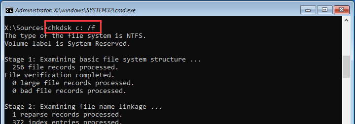 How to Fix Boot Error 0xc0000098 in Windows 10? 9 chkdskC:f