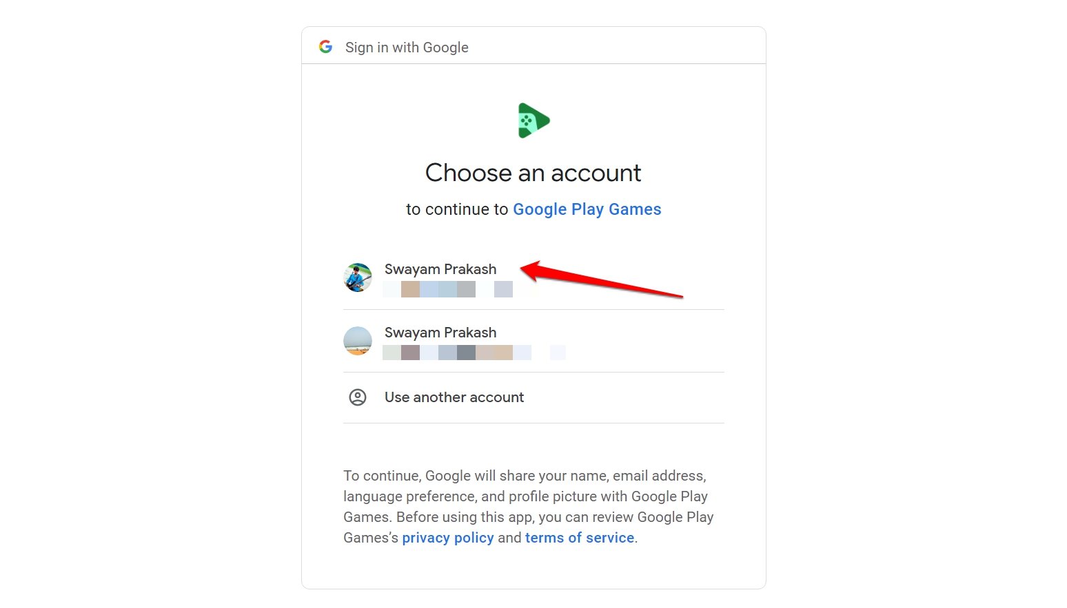 How to Fix Google Play Games Beta Not Working on PC? 5 choose an account to sign into Google Play Games