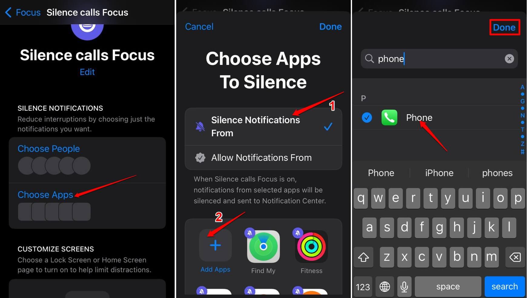 How to Silence Calls on iPhone 7 choose apps to silence
