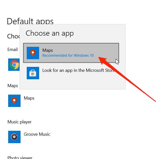 choose default app for maps in windows 11