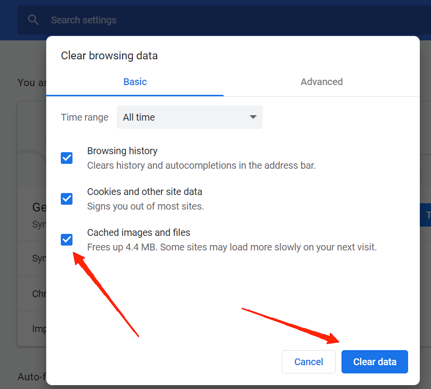 502 Bad Gateway Error: What is and how to fix It 4 Select Cached images and files. Confirm by clicking Clear.