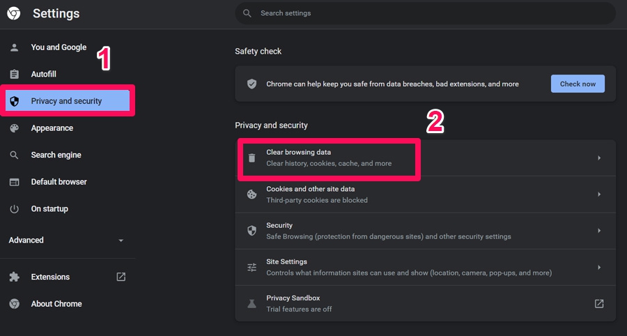 How to Fix Google Chrome Not Saving Passwords on PC? 17 Privacy & Security Section