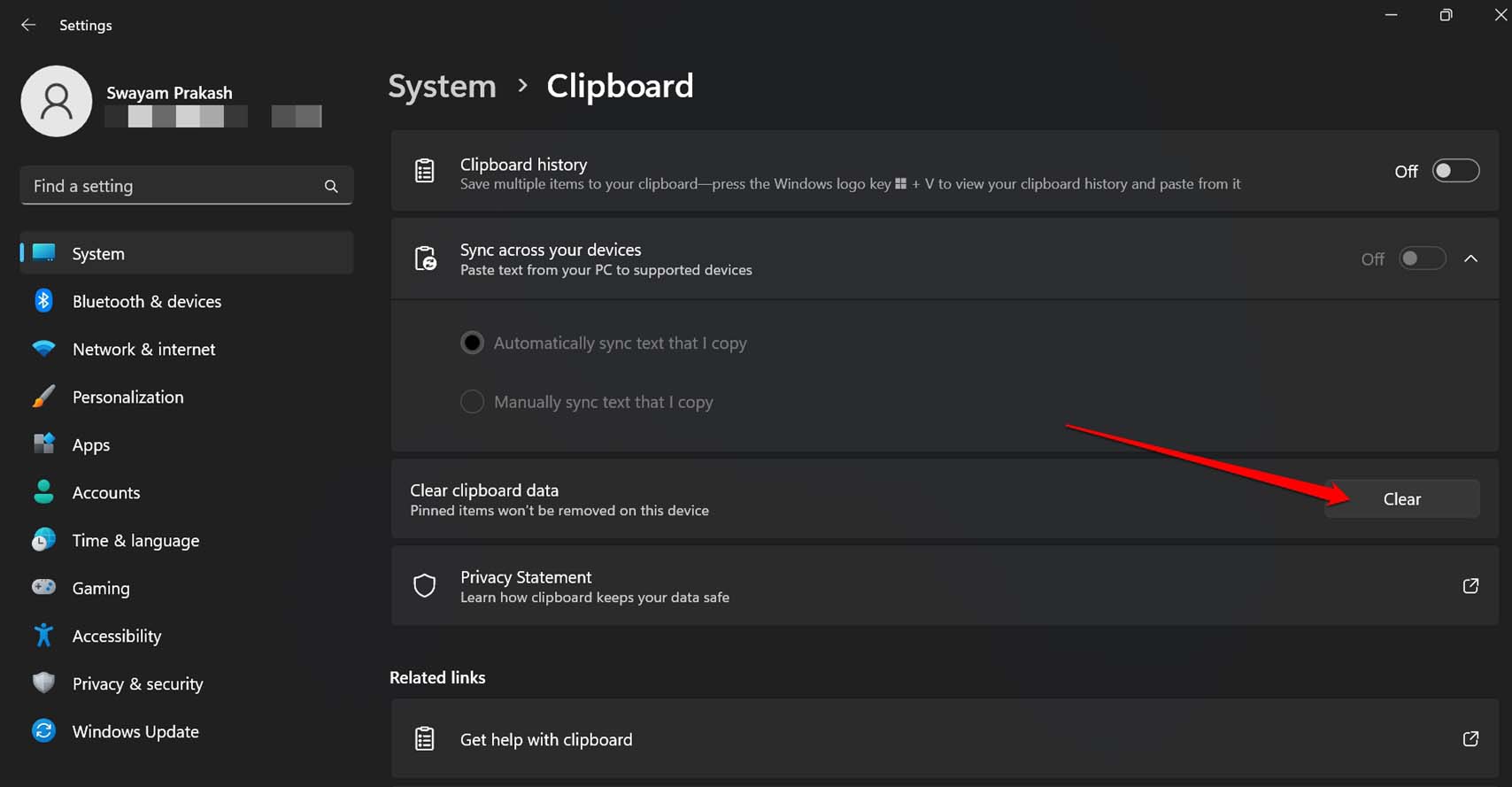 Top 6 Ways to Clear the Clipboard History in Windows 11 3 clear clipboard history from the Settings app in Windows