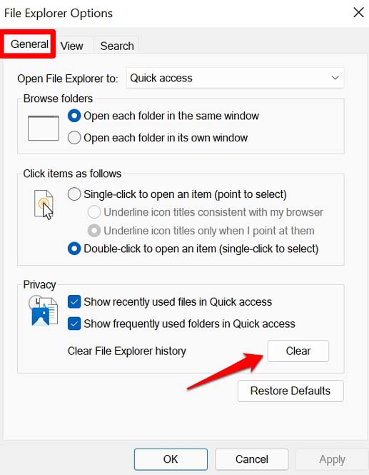 How to Fix File Explorer Not Working on Windows 11? 6 clear file explorer history