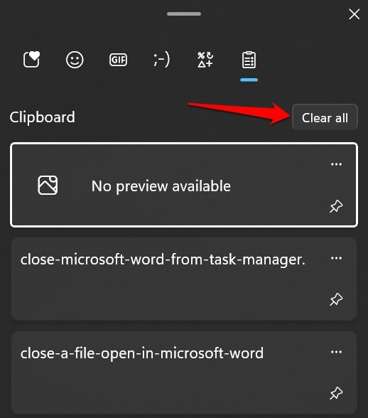 How to Fix Copy and Paste Not Working on Windows 11 7 clear the clipboard history in Windows 11