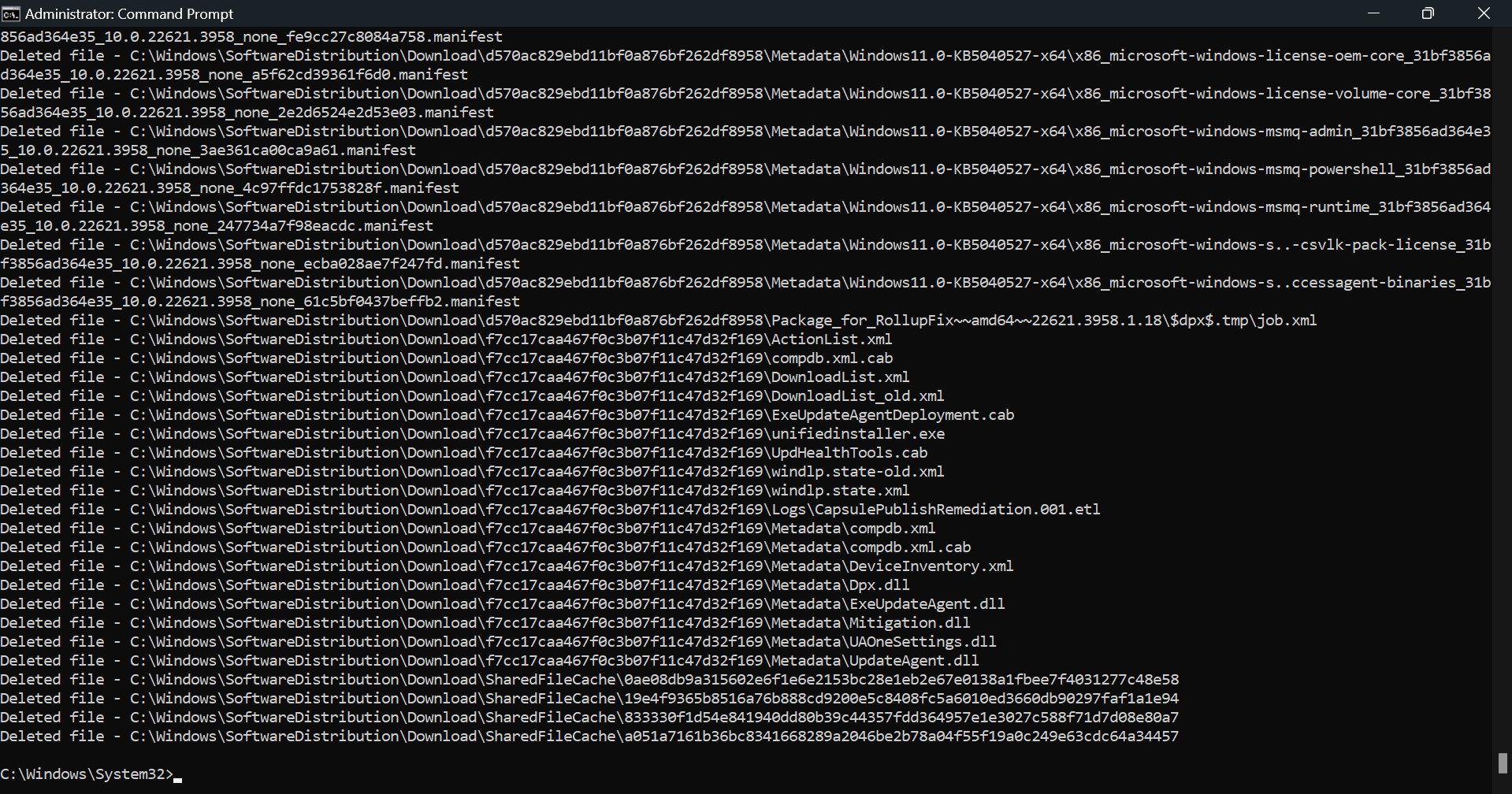 clear the delivery optimization cache using command prompt