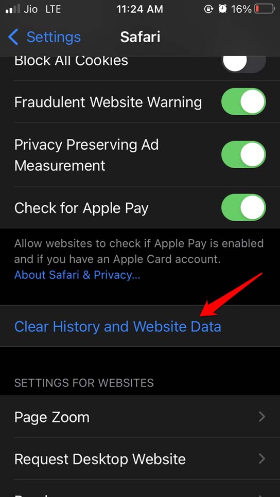 clear website history