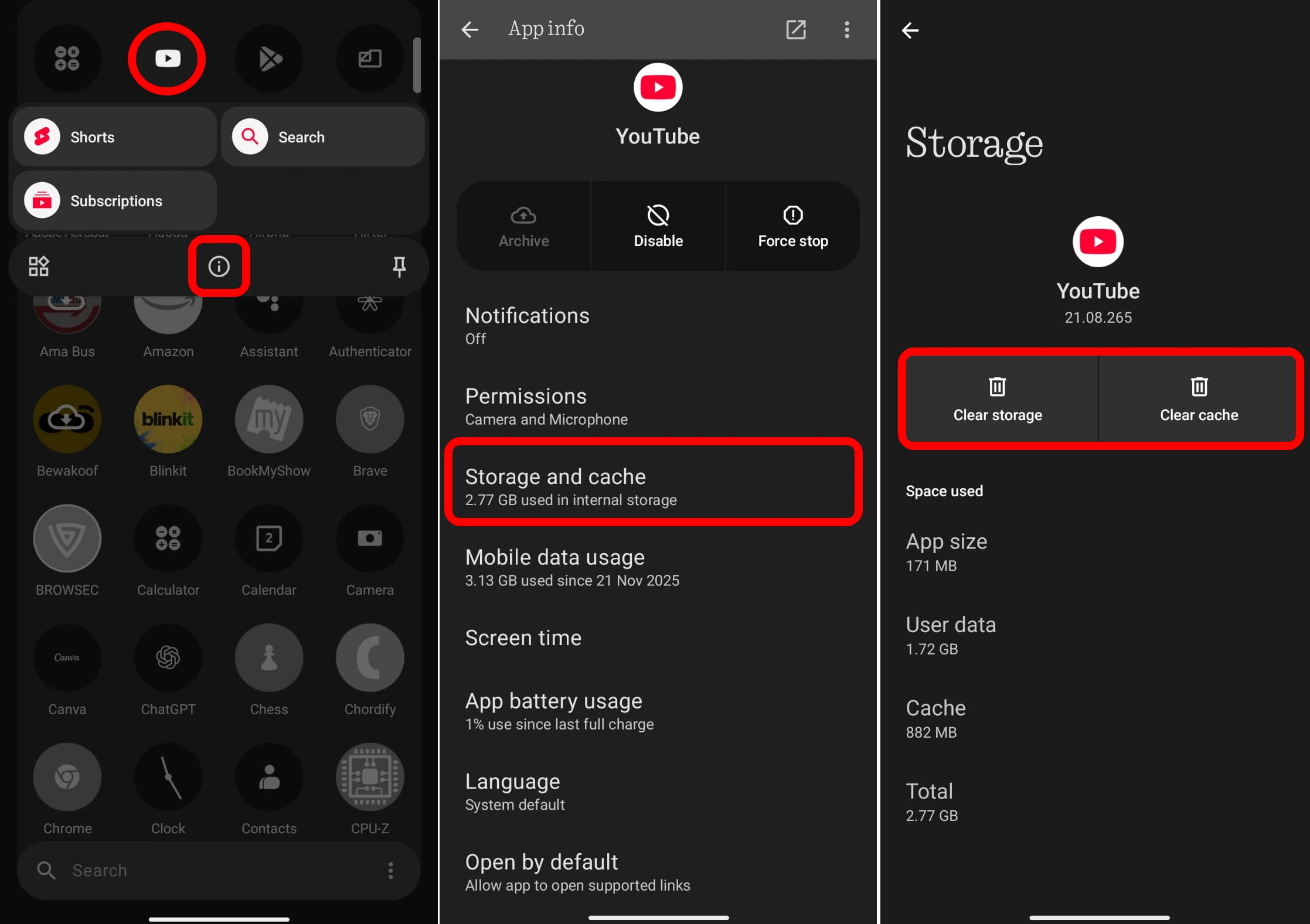 How I fixed the “An error occurred tap to retry” issue while playing YouTube videos? 3 clear youtube app storage