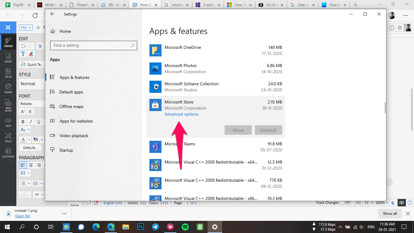 How to Fix Microsoft App Store Error 0x800704EC in Windows 10? 10 click Advanced Settings