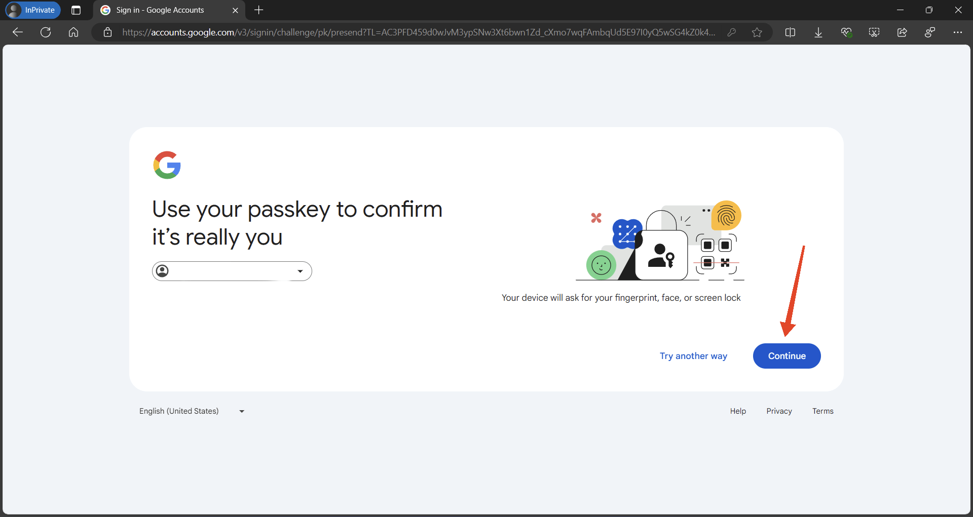 Passkeys on Windows 11: Create, Manage, Use and Delete 9 click continue to use your passkey