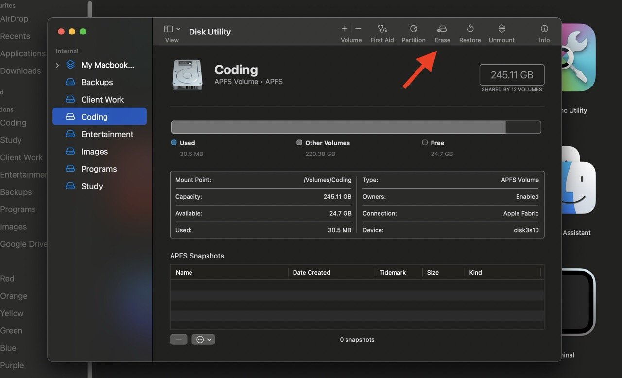 How to Format SD Cards on Mac 4 Click erase