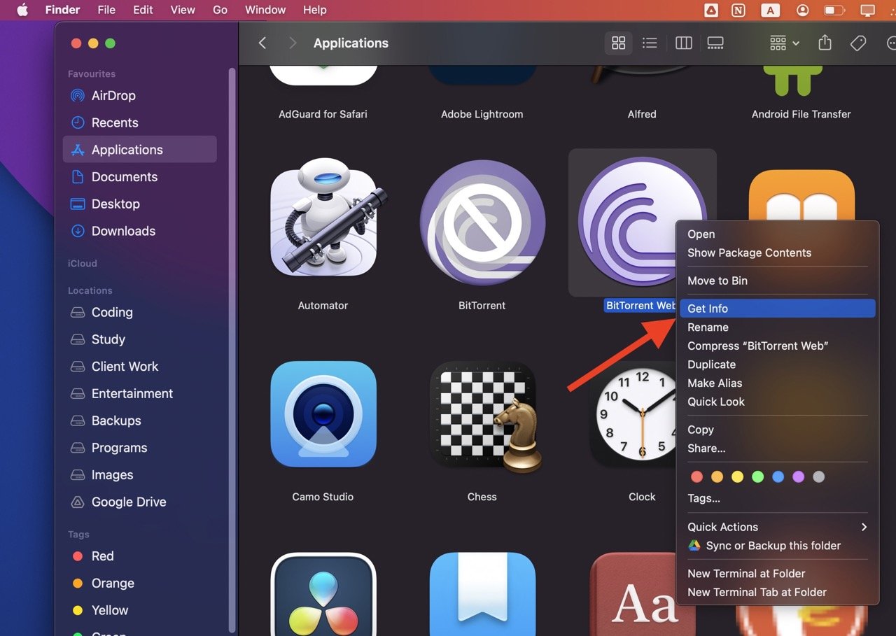 How to Change the Default App Icons on Mac 6 Click get info