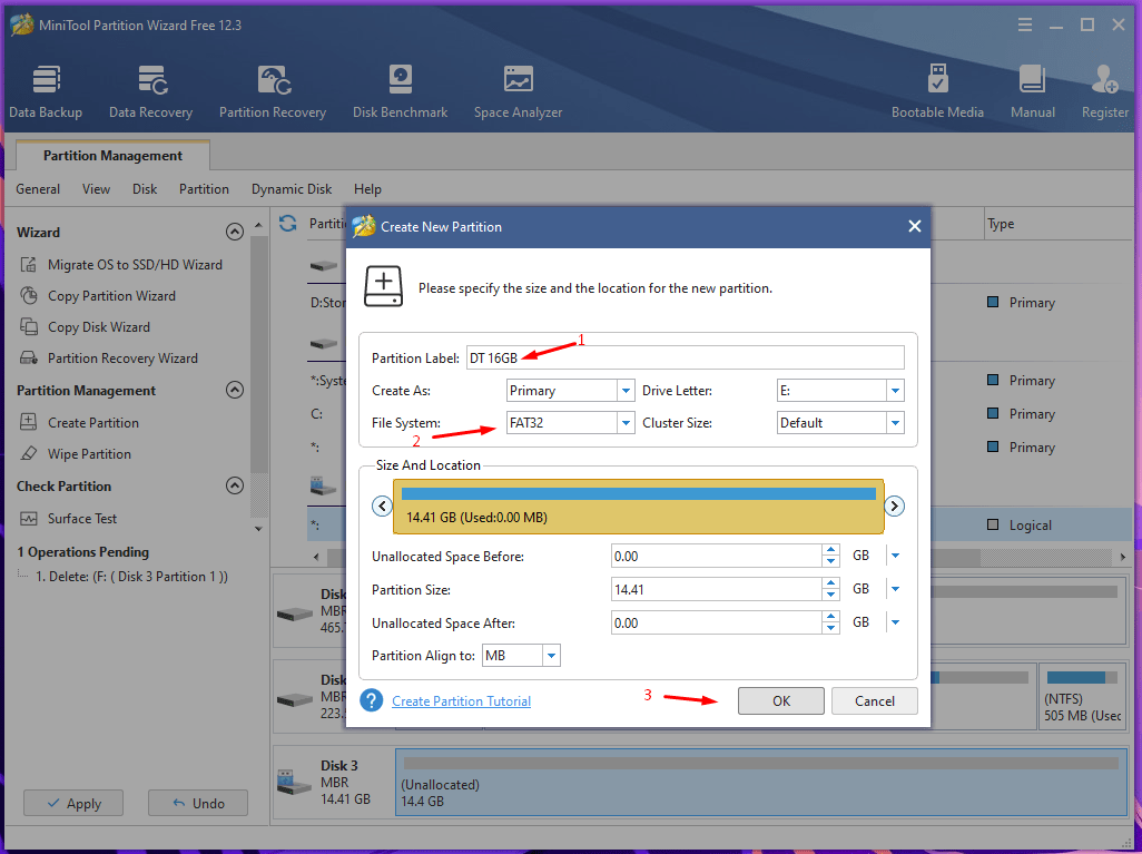 click on “OK” to finalize the changes