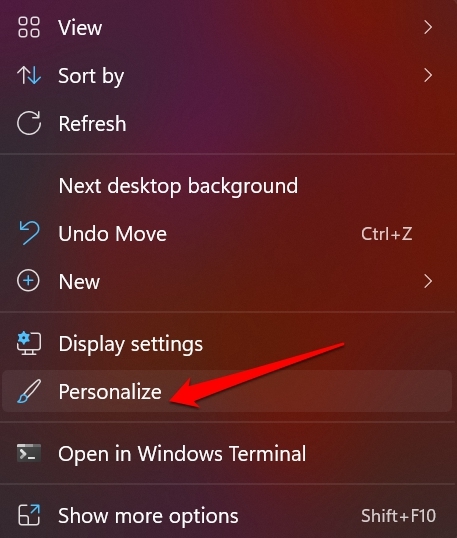 How to Fix Corrupted Recycle Bin Error on Windows 11 13 click on Personalize windows 11
