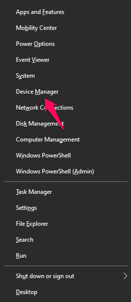 click on the 'Device Manager' label or press the M key