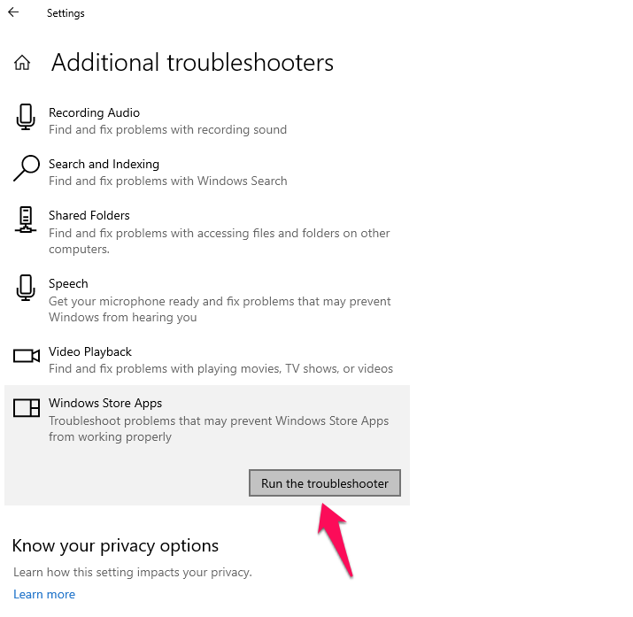 How to Fix Microsoft App Store Error 0x800704EC in Windows 10? 15 click on the Run the troubleshooter button