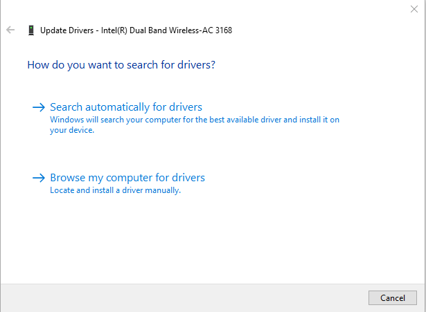 click on the 'Search automatically for drivers' button