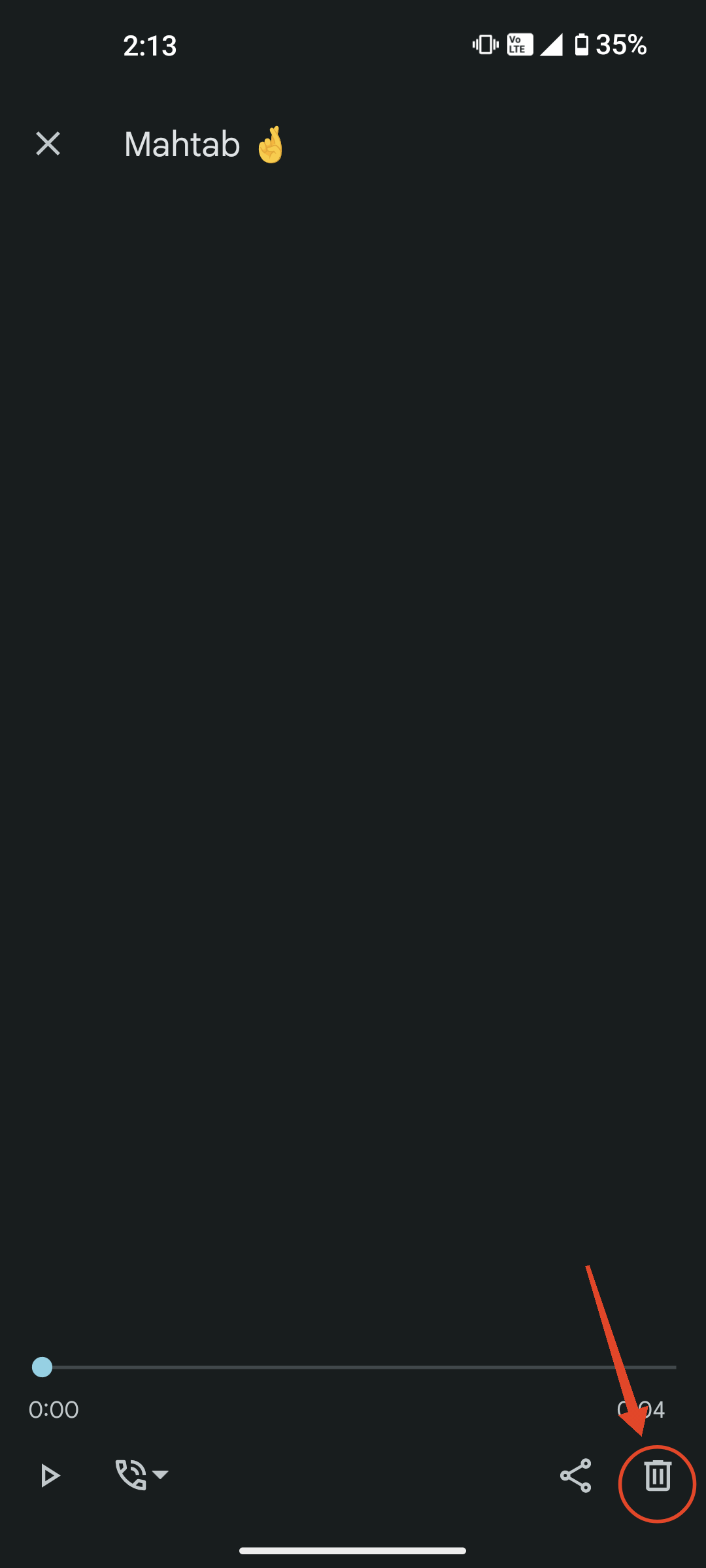 click on the trash icon