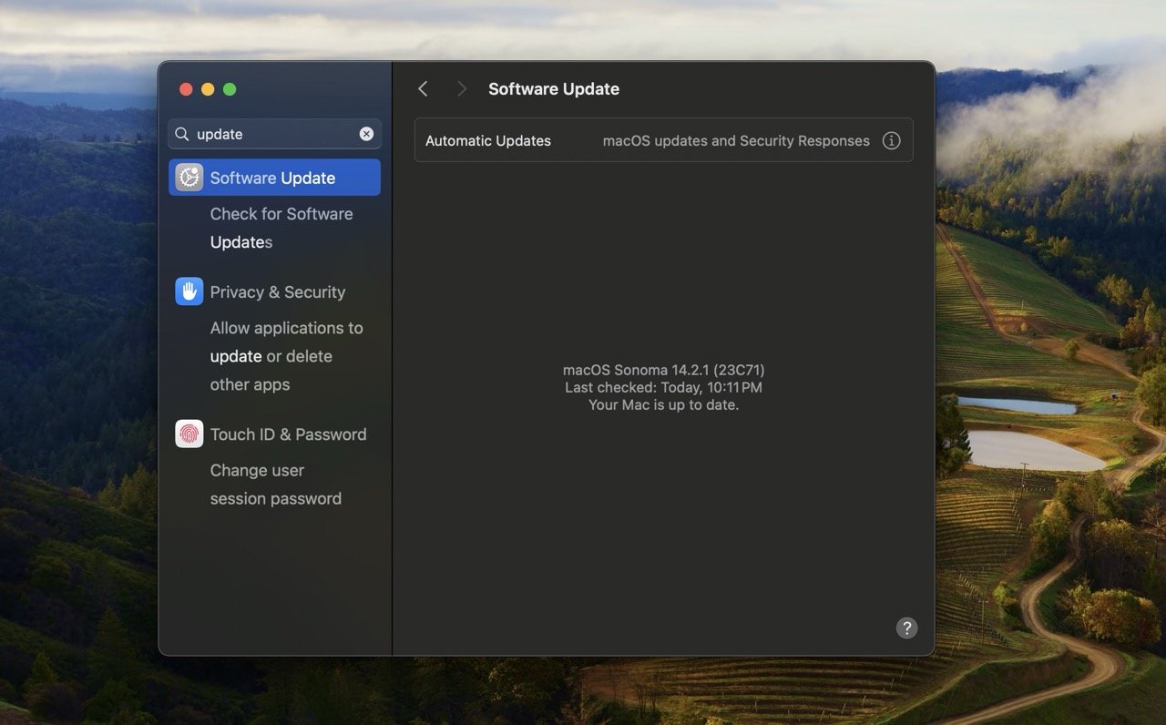 What to do if Touch ID isn't working on your Mac? 6 Click Software Update