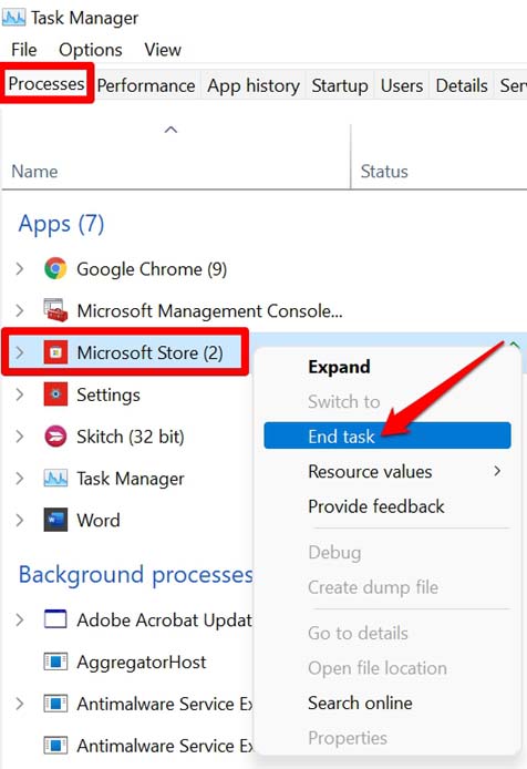 How to Fix Xbox App Not Launching on Windows 11? 2 close Microsoft Store app