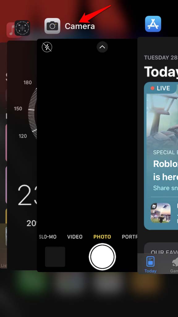 How to Fix iPhone Camera Not Focusing 5 close camera app from iOS app switcher