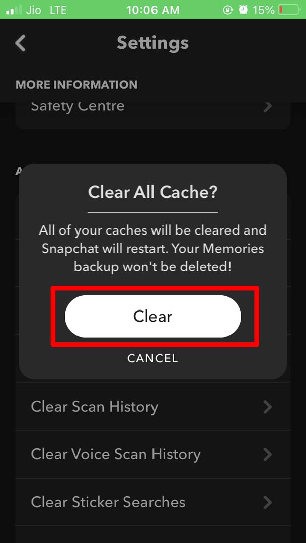 How to Fix Snapchat Not Showing Messages on Android and iPhone? 22 confirm Snapchat cache clear