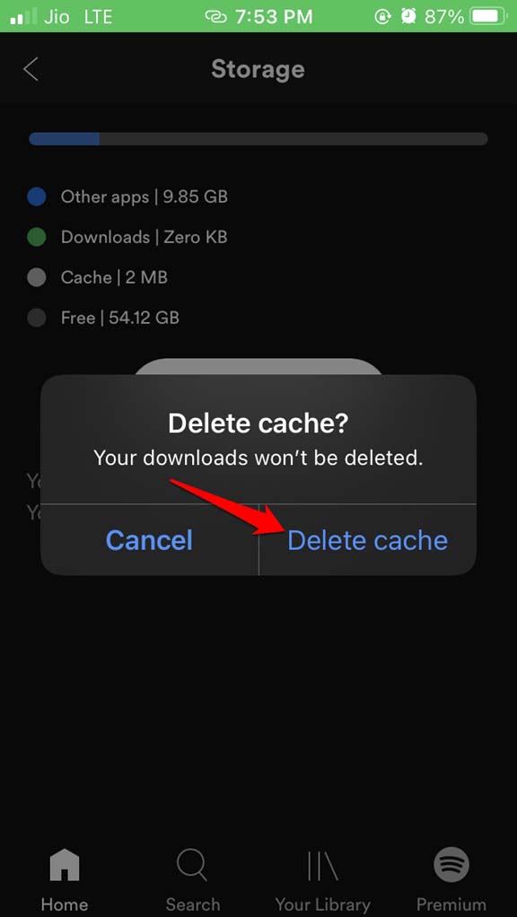 How to Fix Spotify Not Downloading Songs on iPhone? 10 confirm cache clear Spotify for iOS