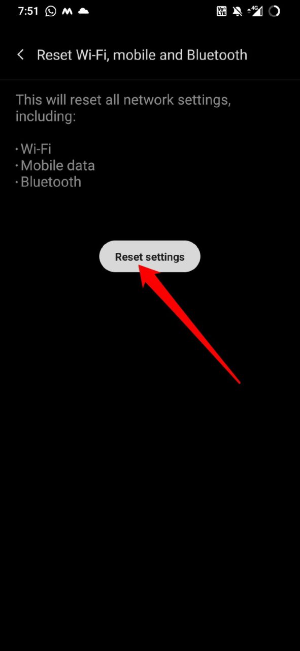 confirm reset settings