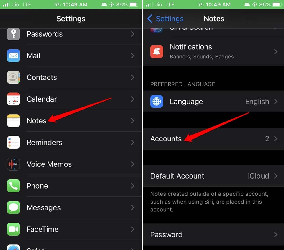 How to Fix Google Keep Not Syncing on iPhone? 2 connected accounts to Notes