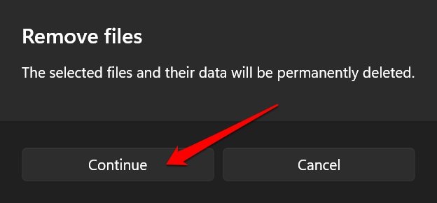 How to Clear DirectX Shader Cache on Windows 11 6 continue removing temporary files in Windows 11