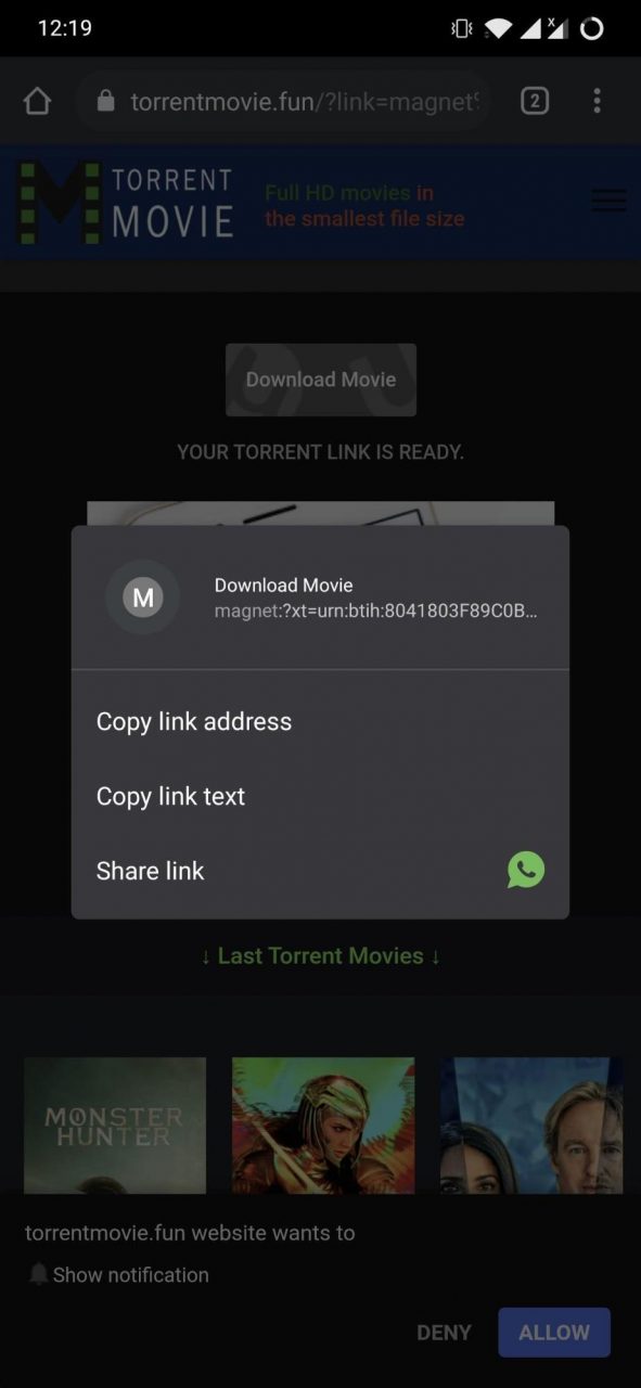 copy magnet link