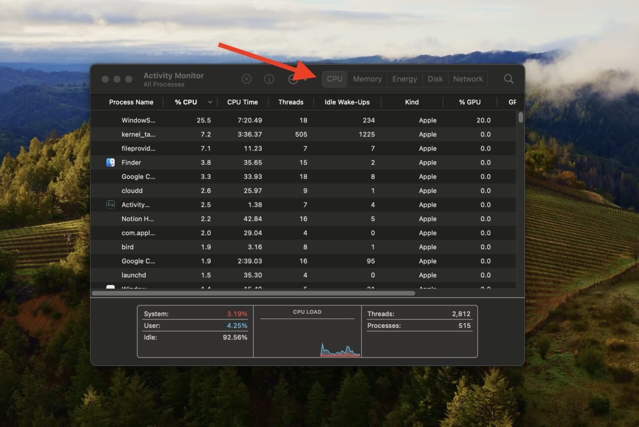 CPU Tab