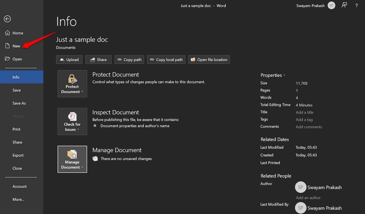 create a new document