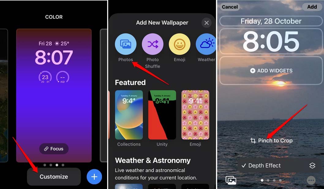 How to Fix Depth Effect Wallpaper Not Working on iPhone? 5 crop to reposition the wallpaper