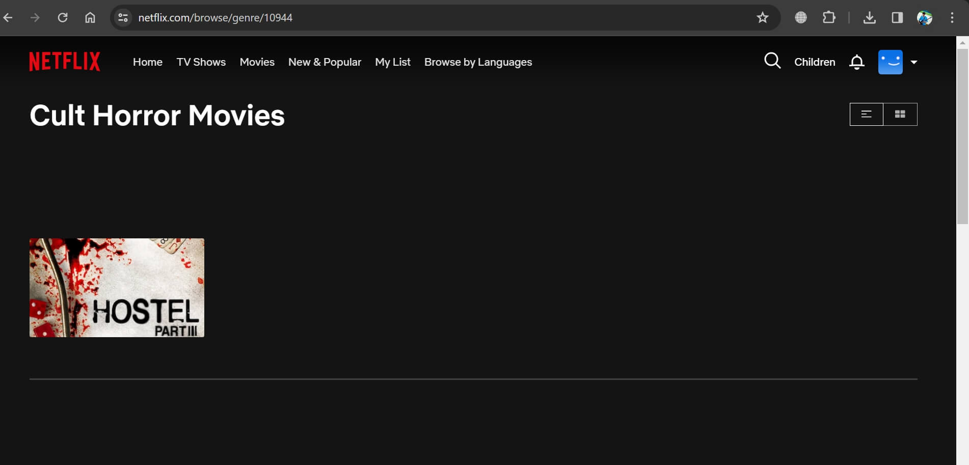 cult horror movies Netflix