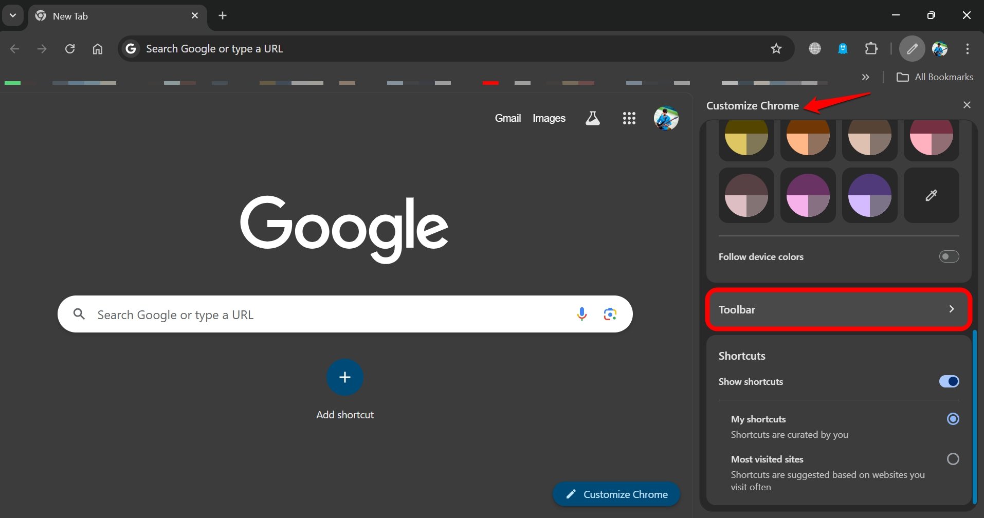 How to Add Incognito Shortcut to Chrome Toolbar? 6 customize chrome toolbar