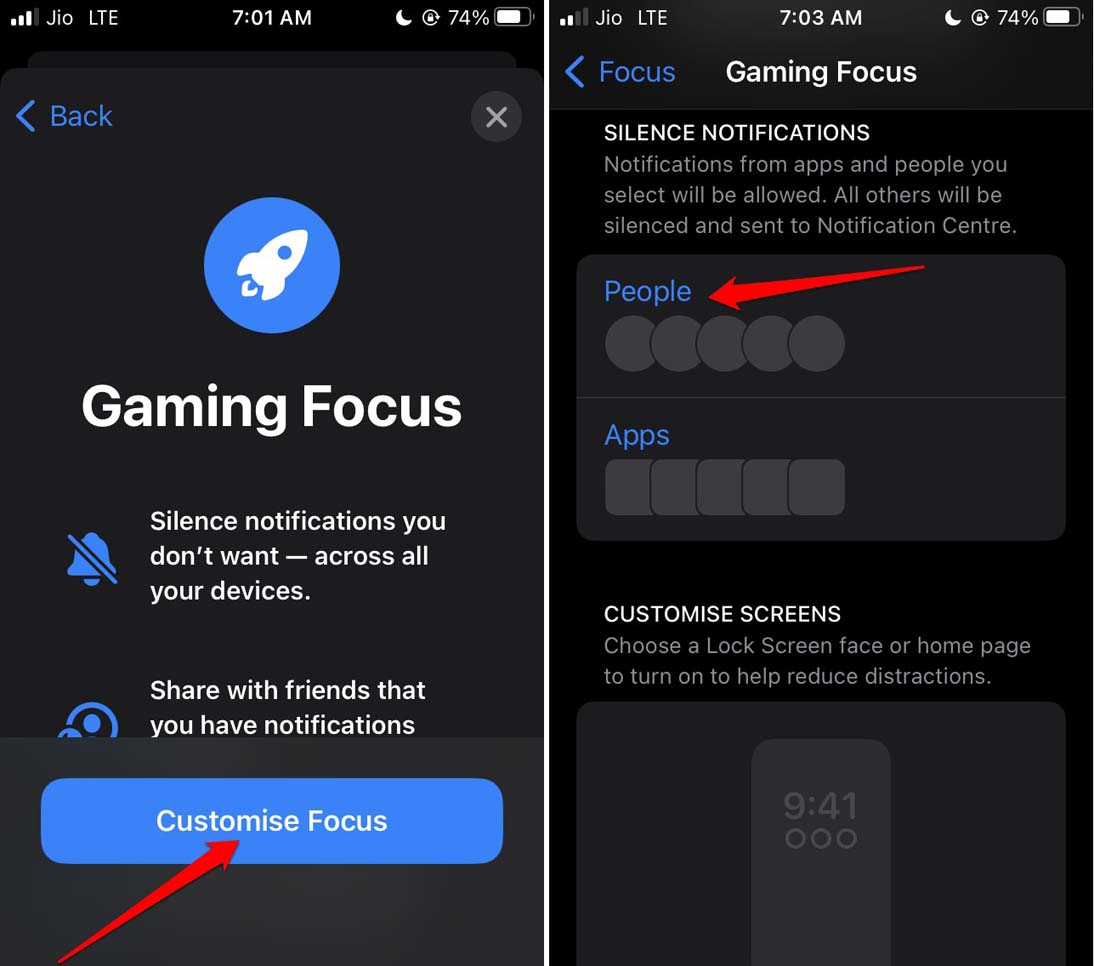 How to Use Focus Mode While Playing Games on iOS 16? 3 customize focus mode iOS